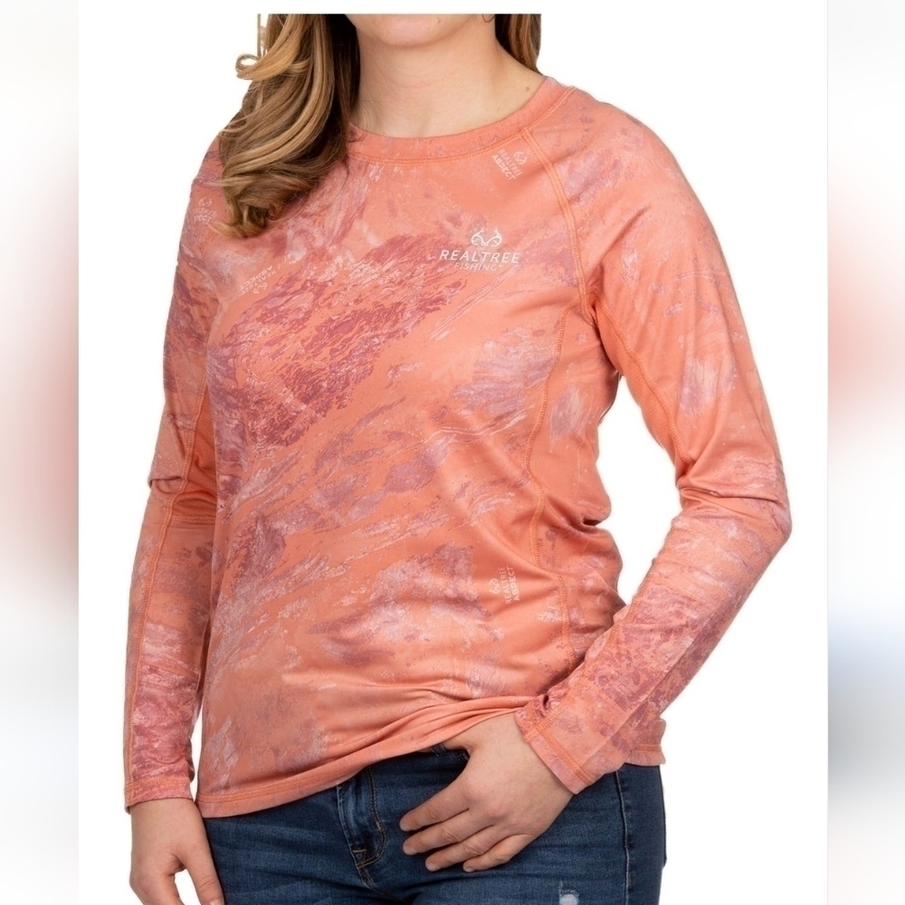 Realtree Aspect Sky Women's Long Sleeve Performance Fishing Shirt Size Large